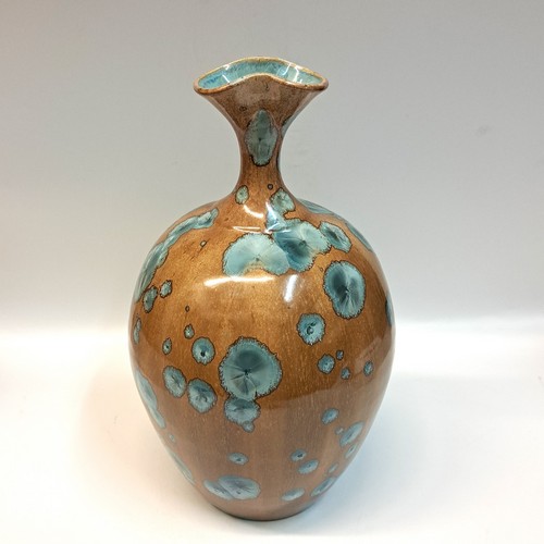 JP-027 Bottle, Tan & Blue Crystalline $425 at Hunter Wolff Gallery